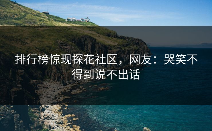 排行榜惊现探花社区，网友：哭笑不得到说不出话