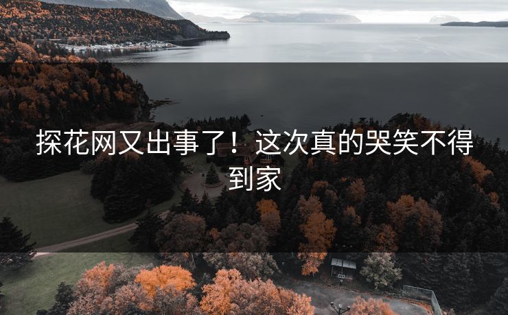 探花网又出事了！这次真的哭笑不得到家