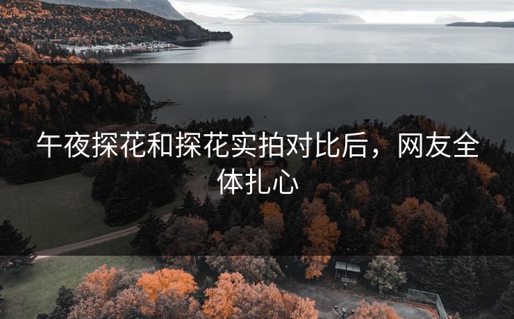 午夜探花和探花实拍对比后，网友全体扎心