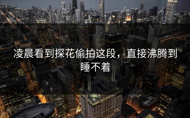 凌晨看到探花偷拍这段，直接沸腾到睡不着