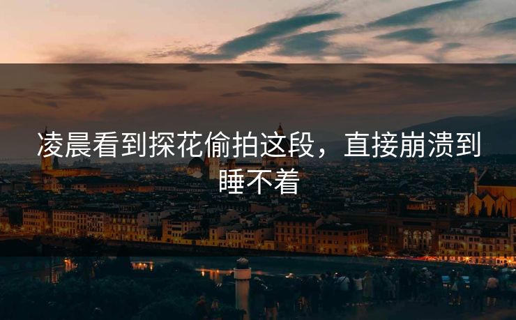 凌晨看到探花偷拍这段，直接崩溃到睡不着