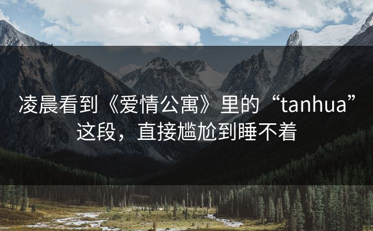 凌晨看到《爱情公寓》里的“tanhua”这段，直接尴尬到睡不着