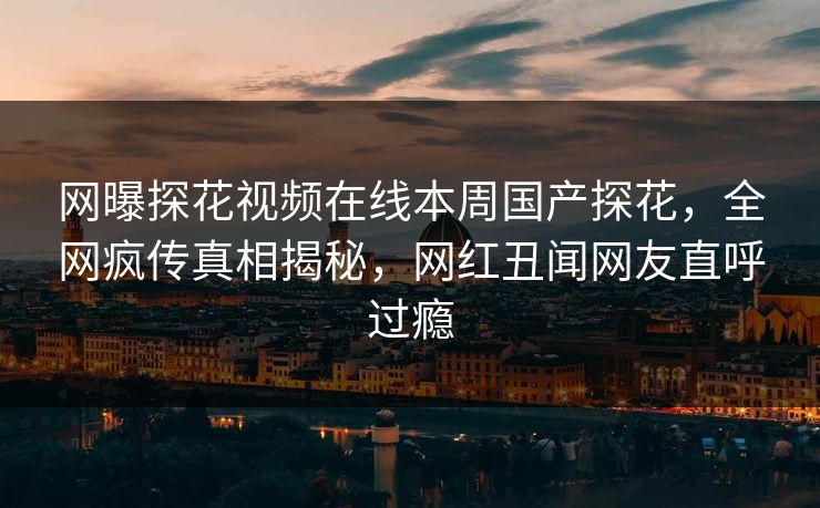 网曝探花视频在线本周国产探花，全网疯传真相揭秘，网红丑闻网友直呼过瘾