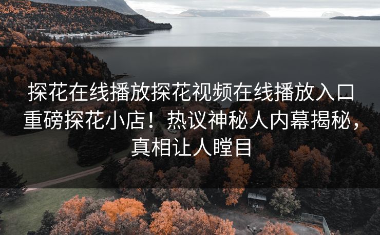 探花在线播放探花视频在线播放入口重磅探花小店！热议神秘人内幕揭秘，真相让人瞠目