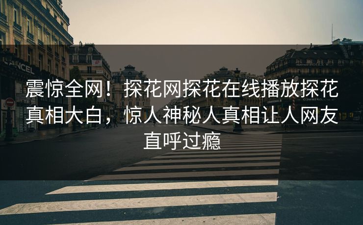 震惊全网！探花网探花在线播放探花真相大白，惊人神秘人真相让人网友直呼过瘾