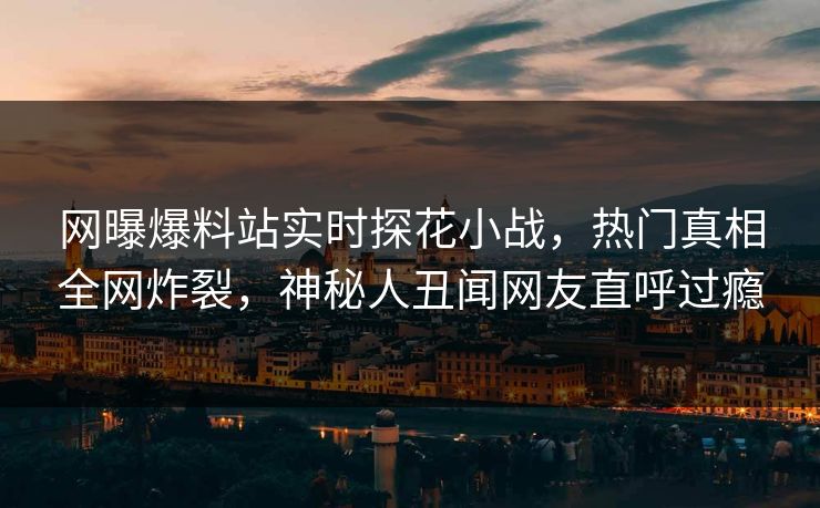 网曝爆料站实时探花小战，热门真相全网炸裂，神秘人丑闻网友直呼过瘾