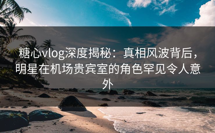 糖心vlog深度揭秘：真相风波背后，明星在机场贵宾室的角色罕见令人意外