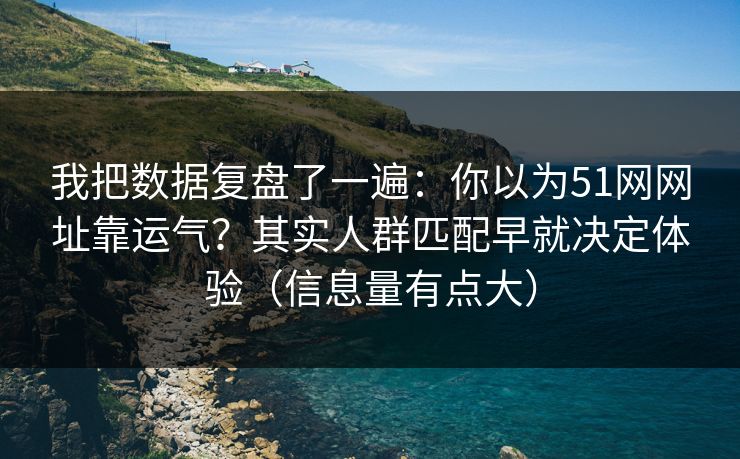 我把数据复盘了一遍：你以为51网网址靠运气？其实人群匹配早就决定体验（信息量有点大）